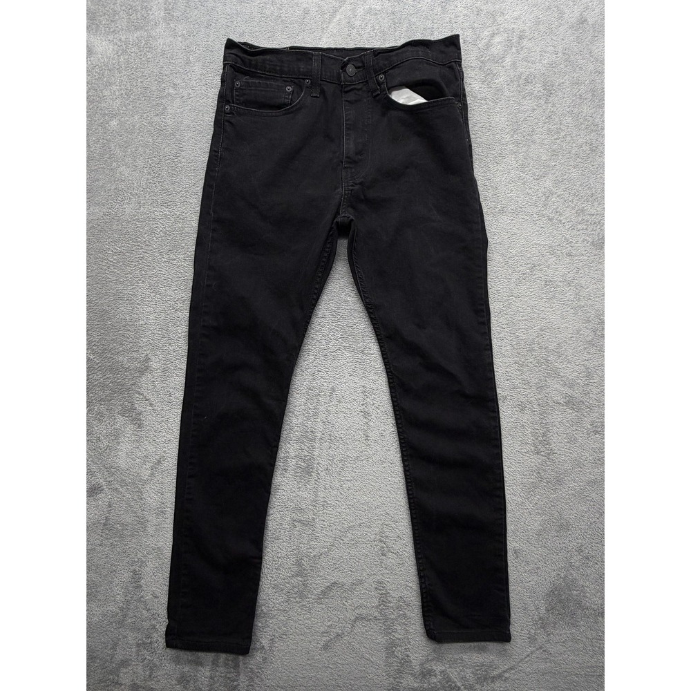 Levis 512 Jeans Mens Measured 32x29‎ Black Slim Taper Stretch Dark Wash Zip Fly